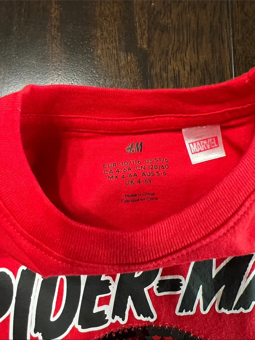Marvel Spider-Man Red Tee with Sequin Mask - Picture 6 of 6